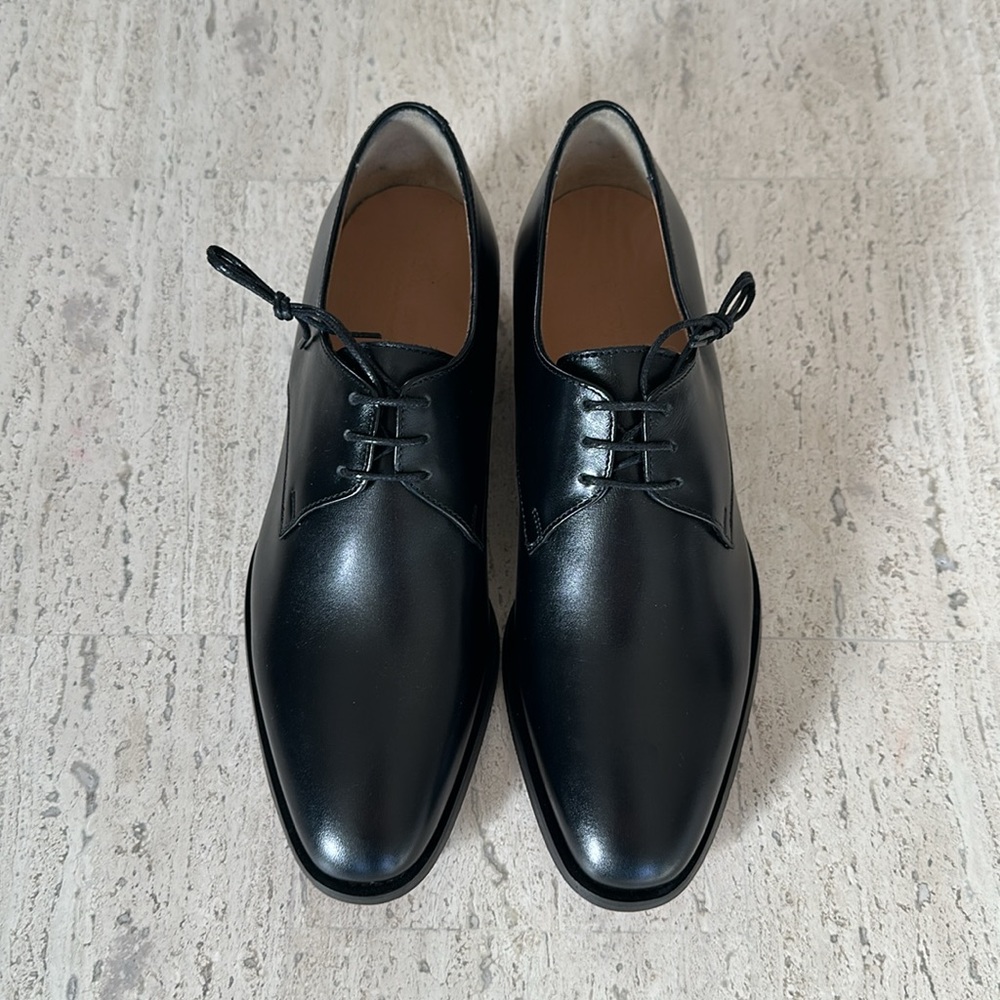 NEW Jack Erwin “Barrow” Black Plain-Toe Blucher Dress Shoes, Size 6